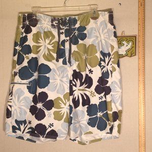 🎈 JoeBoxer White, Blue, Gray Floral Shorts, L